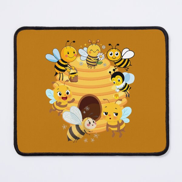 Item preview, Sweet Bees Flying Around a Charming Bee Cottage - Nursery Docor. designed and sold by LunaPrintCo.