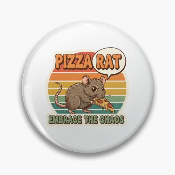 Item preview, Pizza Rat Embrace The Chaos Funny Retro Vintage 70s Sticker designed and sold by Pingi-shop.