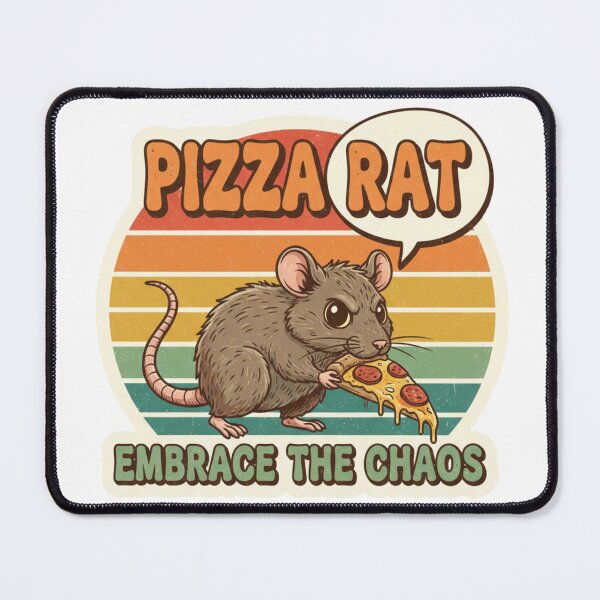 Item preview, Pizza Rat Embrace The Chaos Funny Retro Vintage 70s Sticker designed and sold by Pingi-shop.