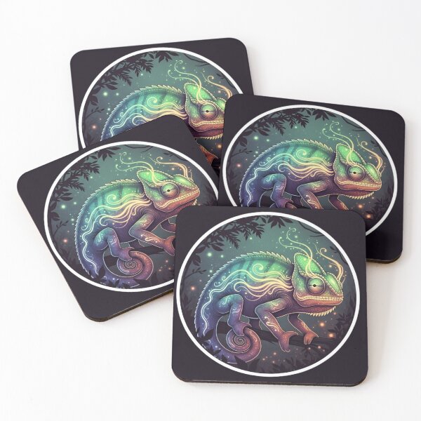Item preview, Glow in the Dark Chameleon - Vibrant Animal Art designed and sold by soletstudio.
