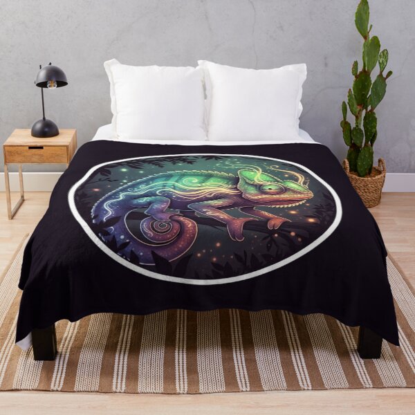 Item preview, Glow in the Dark Chameleon - Vibrant Animal Art designed and sold by soletstudio.