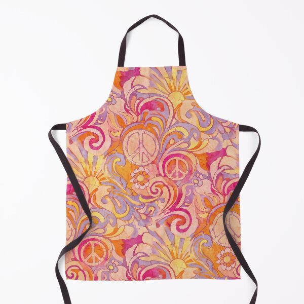 Item preview, Retro 60s Peace Sign Watercolor Seamless Pattern designed and sold by casaloomaria.