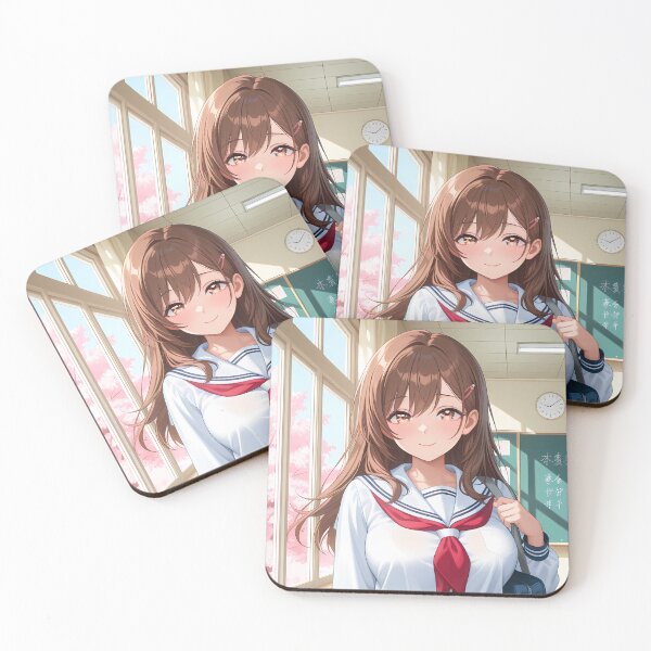 Item preview, Anime Schoolgirl Cherry Blossom Hallway Aesthetic Poster designed and sold by GanbatteGallery.
