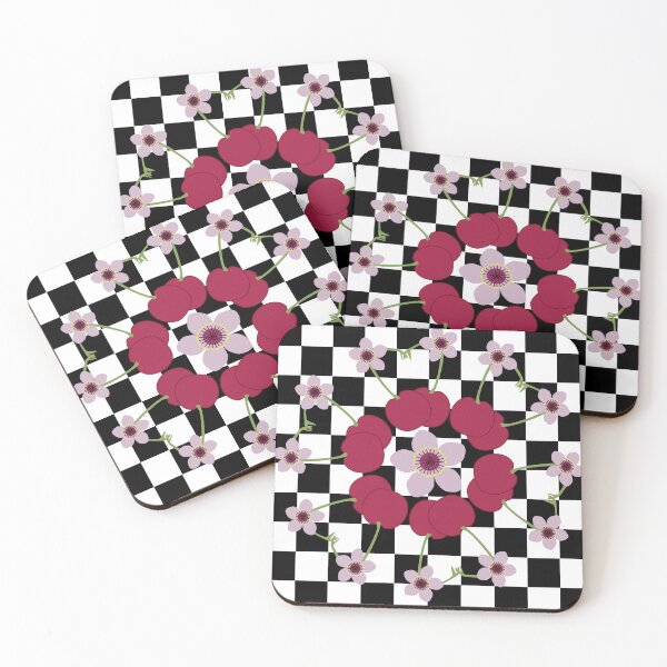 Item preview, Cherry Hearts on Black & White Checkered designed and sold by Digitalmyth's Designs.