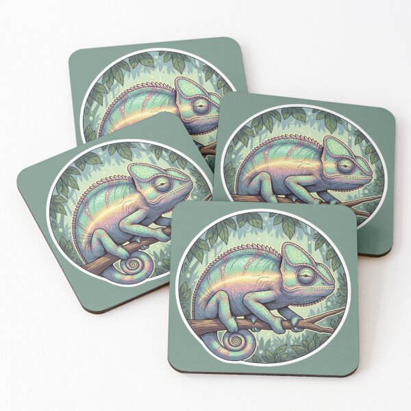 Item preview, Colorful Chameleon Illustration – Vibrant Tropical Reptile Art with Nature Vibes designed and sold by soletstudio.