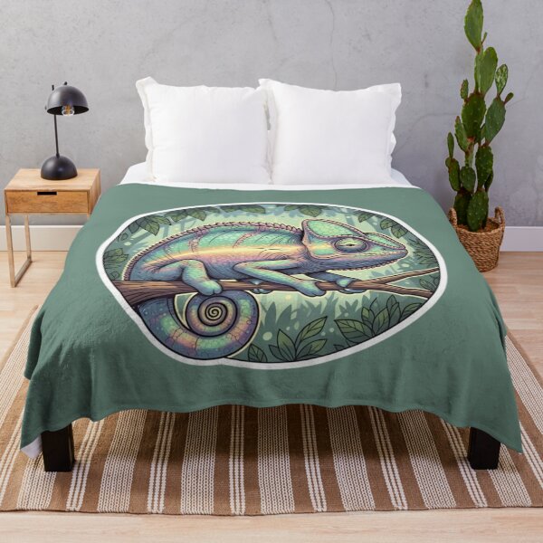 Item preview, Colorful Chameleon Illustration – Vibrant Tropical Reptile Art with Nature Vibes designed and sold by soletstudio.