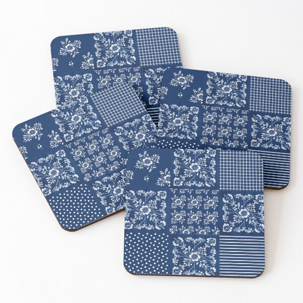 Item preview, Miaozu Batik Blue White Patchwork Seamless Repeat designed and sold by Sharon Schwalbe.