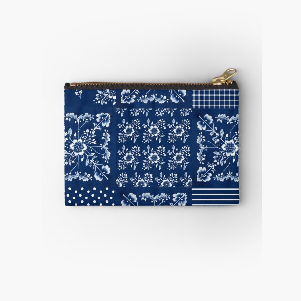 Item preview, Miaozu Batik Blue White Patchwork Seamless Repeat designed and sold by Sharon Schwalbe.