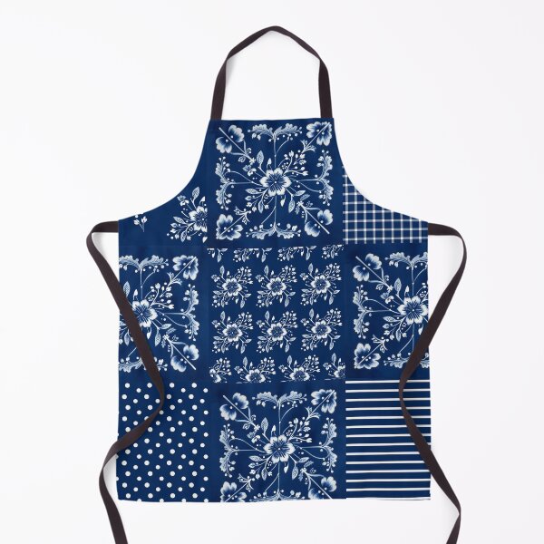 Item preview, Miaozu Batik Blue White Patchwork Seamless Repeat designed and sold by Sharon Schwalbe.