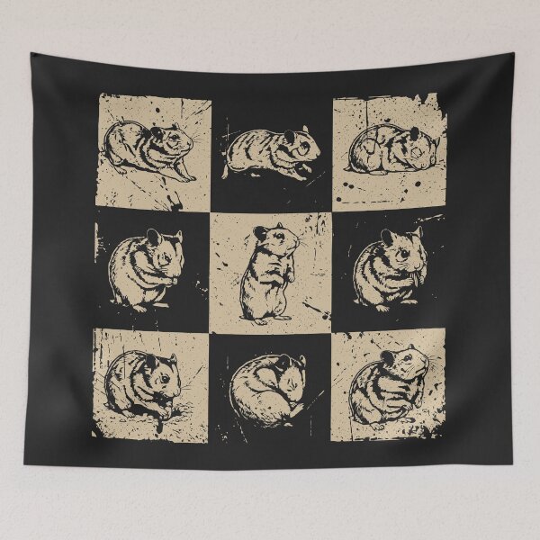 Item preview, Checkered Cute Hamsters Vintage Rodent Lover designed and sold by Y-Vibes.