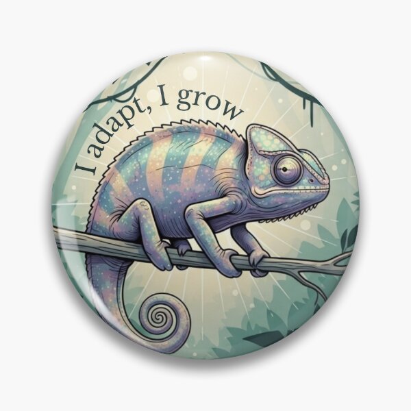 Item preview, I Adapt, I Grow – Inspirational Chameleon Illustration with Nature Aesthetic designed and sold by soletstudio.