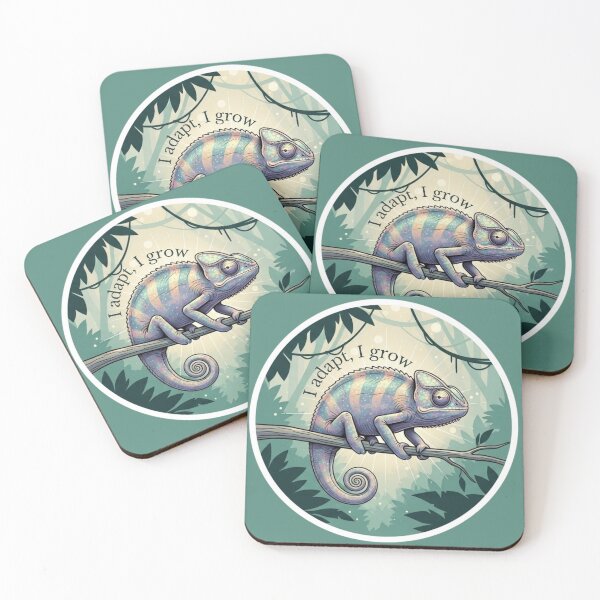 Item preview, I Adapt, I Grow – Inspirational Chameleon Illustration with Nature Aesthetic designed and sold by soletstudio.