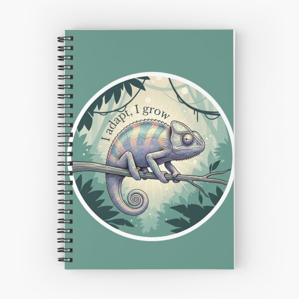 Item preview, I Adapt, I Grow – Inspirational Chameleon Illustration with Nature Aesthetic designed and sold by soletstudio.
