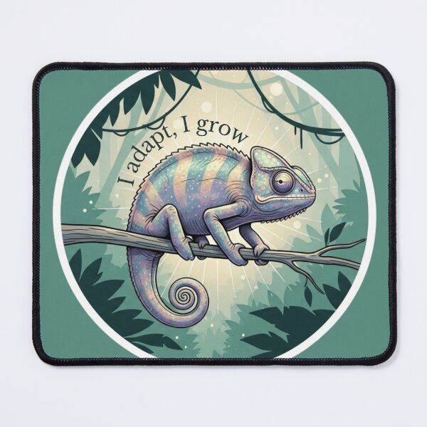 Item preview, I Adapt, I Grow – Inspirational Chameleon Illustration with Nature Aesthetic designed and sold by soletstudio.