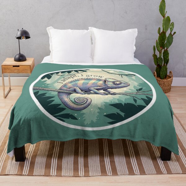 Item preview, I Adapt, I Grow – Inspirational Chameleon Illustration with Nature Aesthetic designed and sold by soletstudio.