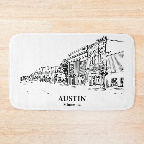 Item preview, Austin MN - Ink Cityscape Illustration designed and sold by Lakeric Cityscapes.