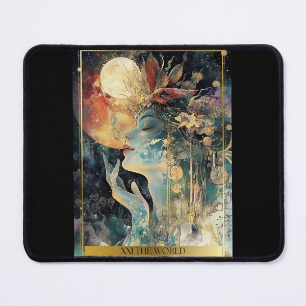 Item preview, XXI The World Tarot Card Illustration designed and sold by Thunderg1rl.