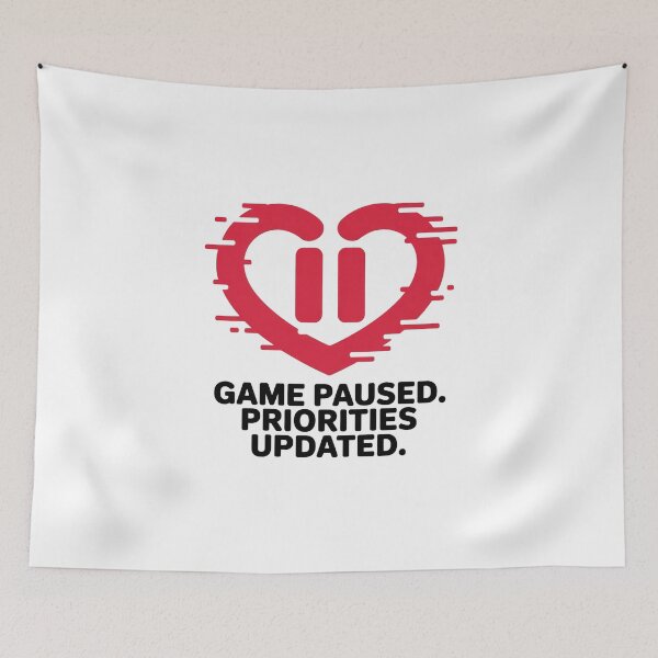 Item preview, Game Paused, Priorities Updated – Funny Gamer Valentine Shirt designed and sold by KapiPrint.