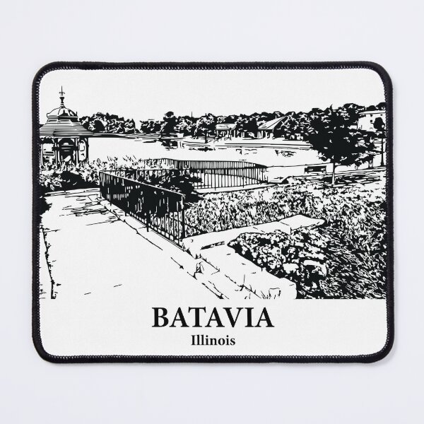 Item preview, Batavia IL - Ink Cityscape Illustration designed and sold by Lakeric Cityscapes.