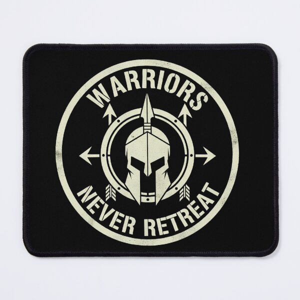 Item preview, Warriors Never Retreat Spartan Helmet Motivation Quote | Warrior Mindset Design designed and sold by SV-Creation.