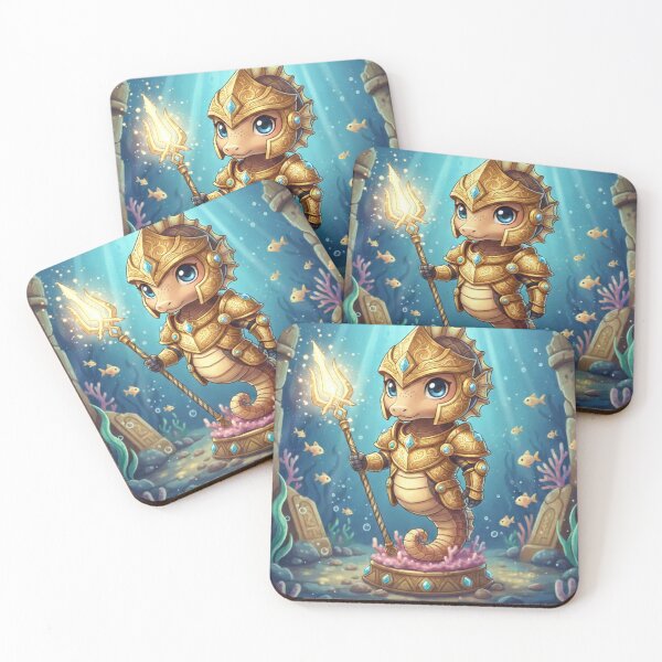 Item preview, The Golden Seahorse Knight designed and sold by Mood & Muse Studio.