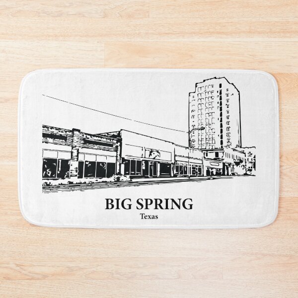 Item preview, Big Spring TX - Ink Cityscape Illustration designed and sold by Lakeric Cityscapes.