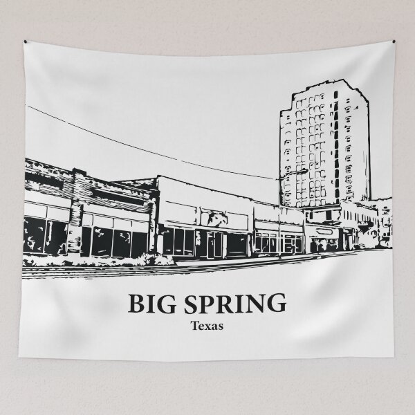 Item preview, Big Spring TX - Ink Cityscape Illustration designed and sold by Lakeric Cityscapes.