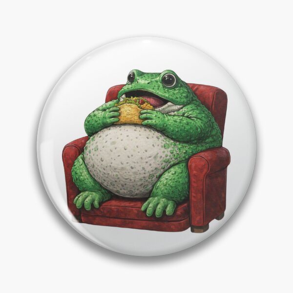 Item preview, Chubby Frog Eating Taco in Armchair designed and sold by PRfoxy.