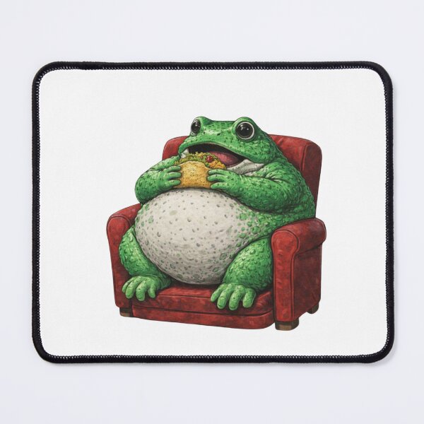 Item preview, Chubby Frog Eating Taco in Armchair designed and sold by PRfoxy.
