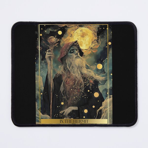 Item preview, IX The Hermit Tarot Card Illustration designed and sold by Thunderg1rl.