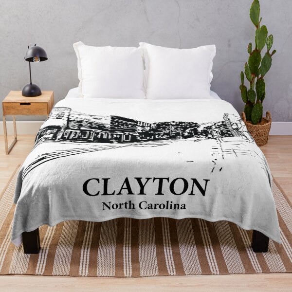 Item preview, Clayton NC - Ink Cityscape Illustration designed and sold by Lakeric Cityscapes.