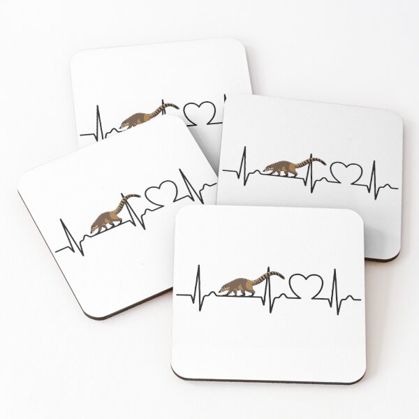Item preview, Coati heart curve - Cute coati ECG designed and sold by Halfstone.