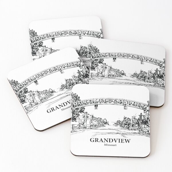 Item preview, Grandview MO - Ink Cityscape Illustration designed and sold by Lakeric Cityscapes.