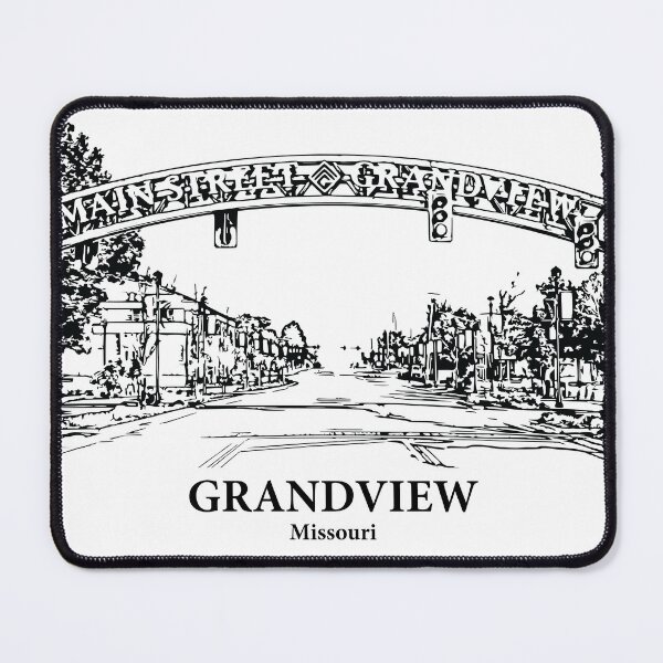 Item preview, Grandview MO - Ink Cityscape Illustration designed and sold by Lakeric Cityscapes.