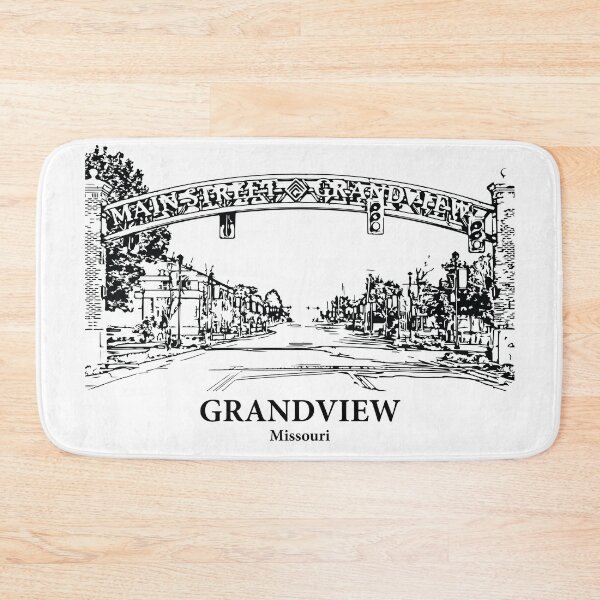 Item preview, Grandview MO - Ink Cityscape Illustration designed and sold by Lakeric Cityscapes.