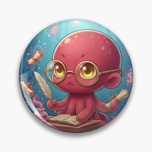 Item preview, The Ruby Octo-Scholar: Keeper of Crimson Secrets designed and sold by Mood & Muse Studio.