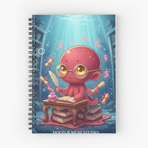 Item preview, The Ruby Octo-Scholar: Keeper of Crimson Secrets designed and sold by Mood & Muse Studio.