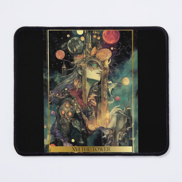 Item preview, XVI The Tower Tarot Card Illustration designed and sold by Thunderg1rl.