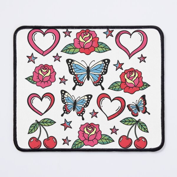 Item preview, Y2K Retro Tattoo Flash - Vintage Hearts and Stars designed and sold by KrovusLab.