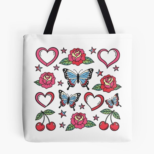 Item preview, Y2K Retro Tattoo Flash - Vintage Hearts and Stars designed and sold by KrovusLab.
