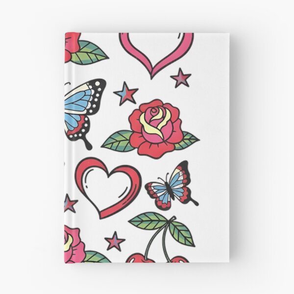 Item preview, Y2K Retro Tattoo Flash - Vintage Hearts and Stars designed and sold by KrovusLab.