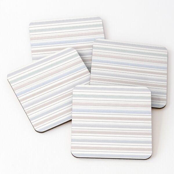 Item preview, Vintage Woven Texture Powder Blue and Taupe Striped Pattern designed and sold by kornkobart.