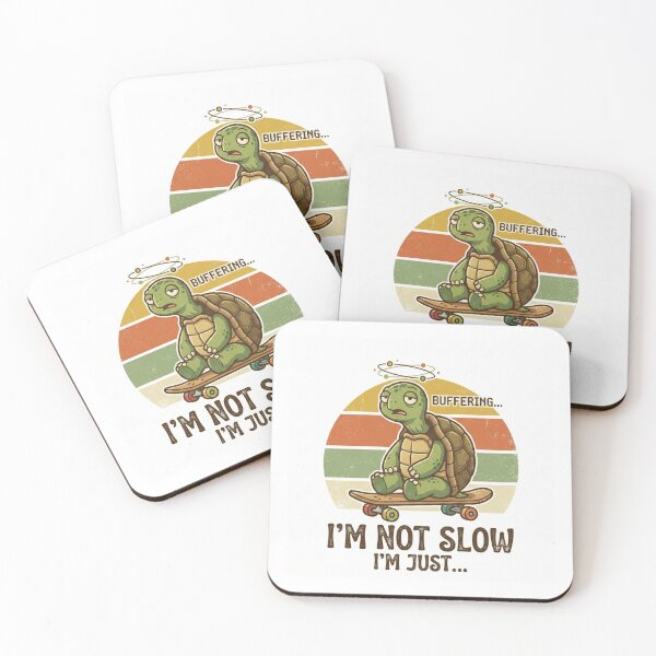 Item preview, Im Not Slow Just Buffering Turtle Skateboard Funny Retro 70s Sticker designed and sold by Pingi-shop.