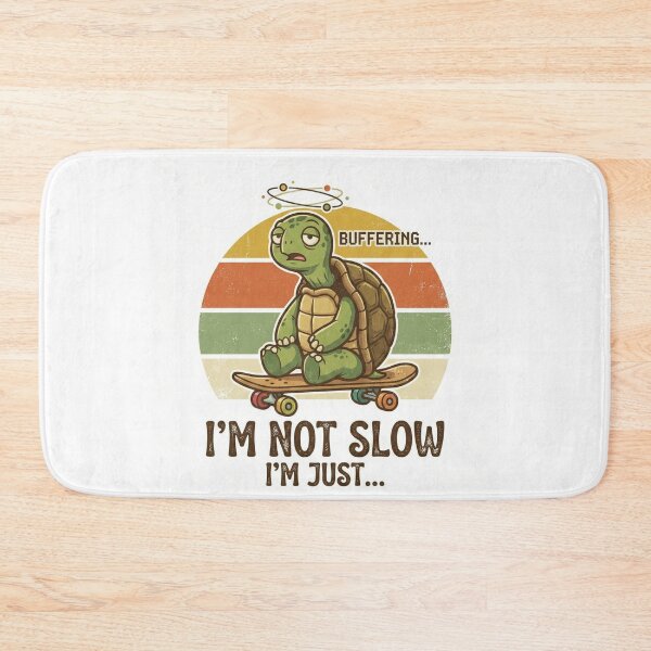 Item preview, Im Not Slow Just Buffering Turtle Skateboard Funny Retro 70s Sticker designed and sold by Pingi-shop.