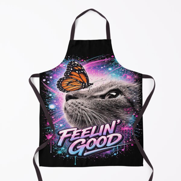 Item preview, Cat and Butterfly art. Feelin good. designed and sold by Natart1004.