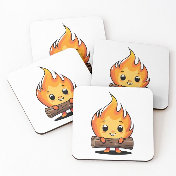 Item preview, Cute Fire Creature on a Wooden Log designed and sold by SOUFIANE1991.