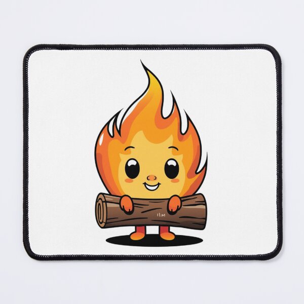 Item preview, Cute Fire Creature on a Wooden Log designed and sold by SOUFIANE1991.