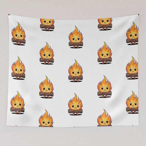 Item preview, Cute Fire Creature on a Wooden Log designed and sold by SOUFIANE1991.