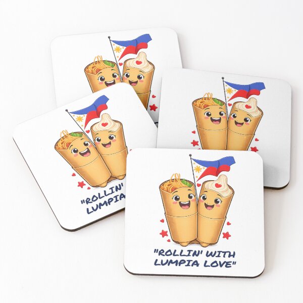 Item preview, Rollin’ with Lumpia Love – Cute Filipino Food Cartoon Design designed and sold by FirstLoveDadArt.