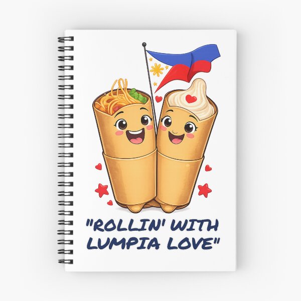 Item preview, Rollin’ with Lumpia Love – Cute Filipino Food Cartoon Design designed and sold by FirstLoveDadArt.